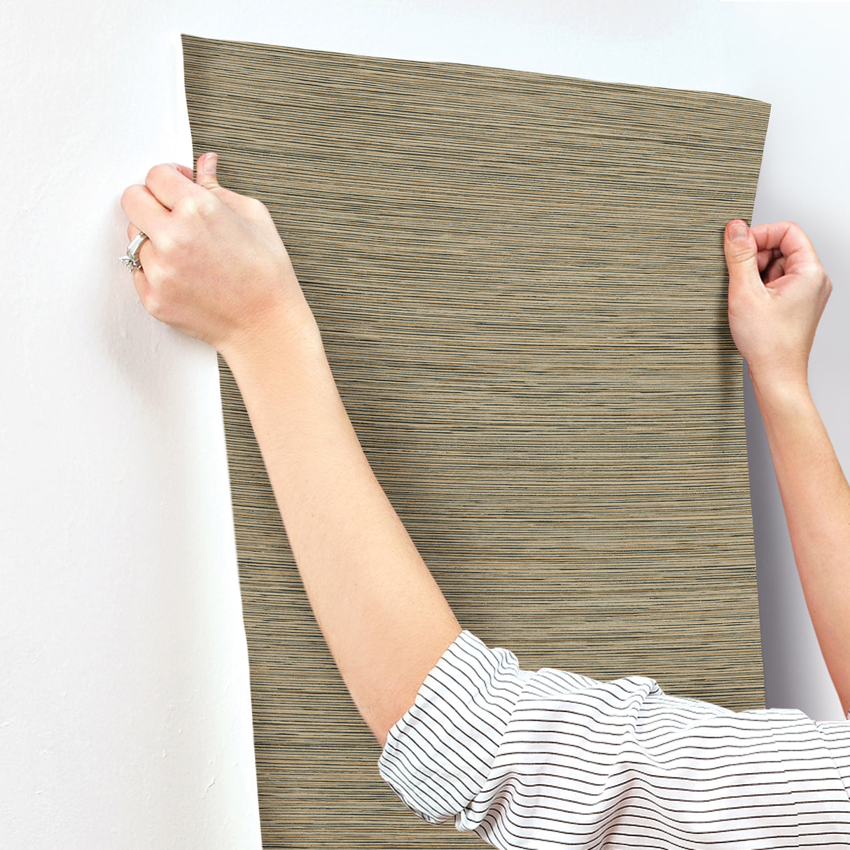 Candice Olson COD0634 Stacked Bamboo Chestnut Stripe Wallpaper
