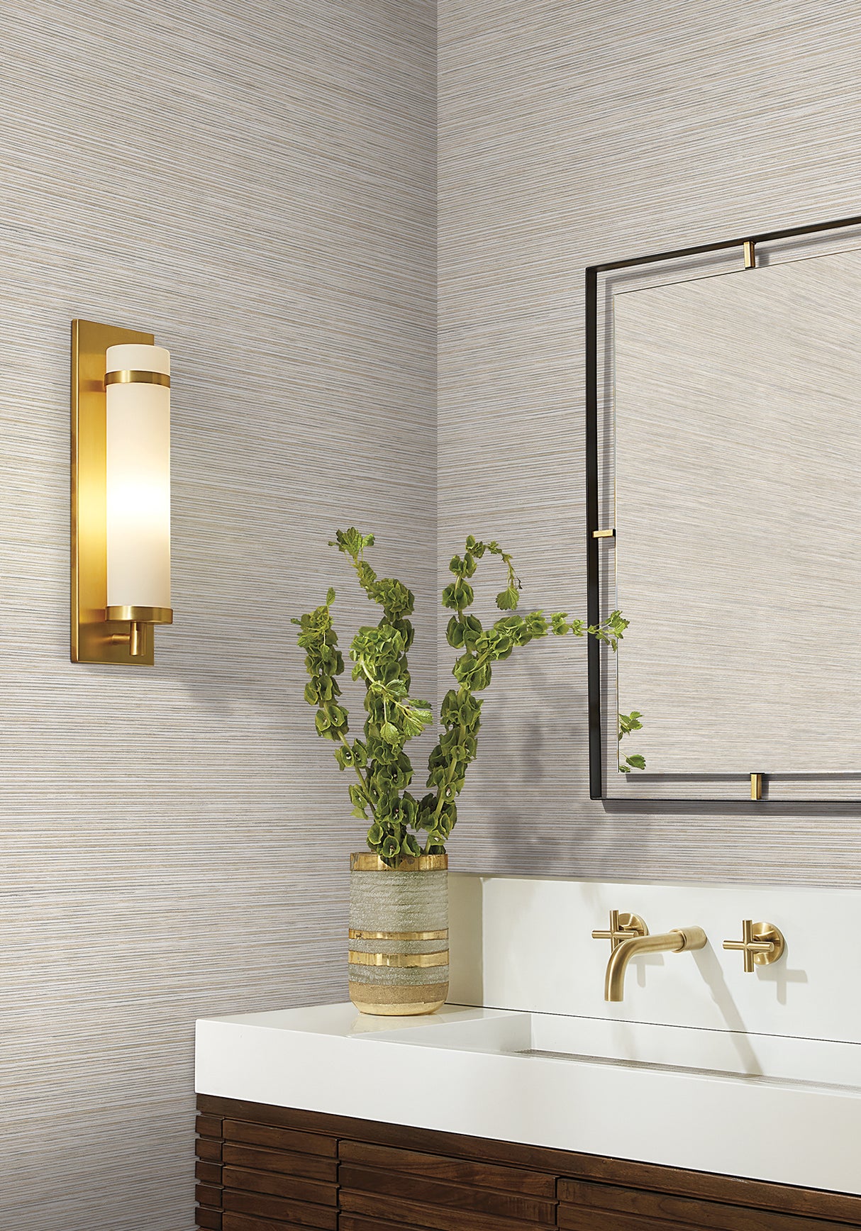 Candice Olson COD0635 Stacked Bamboo Silver Stripe Wallpaper