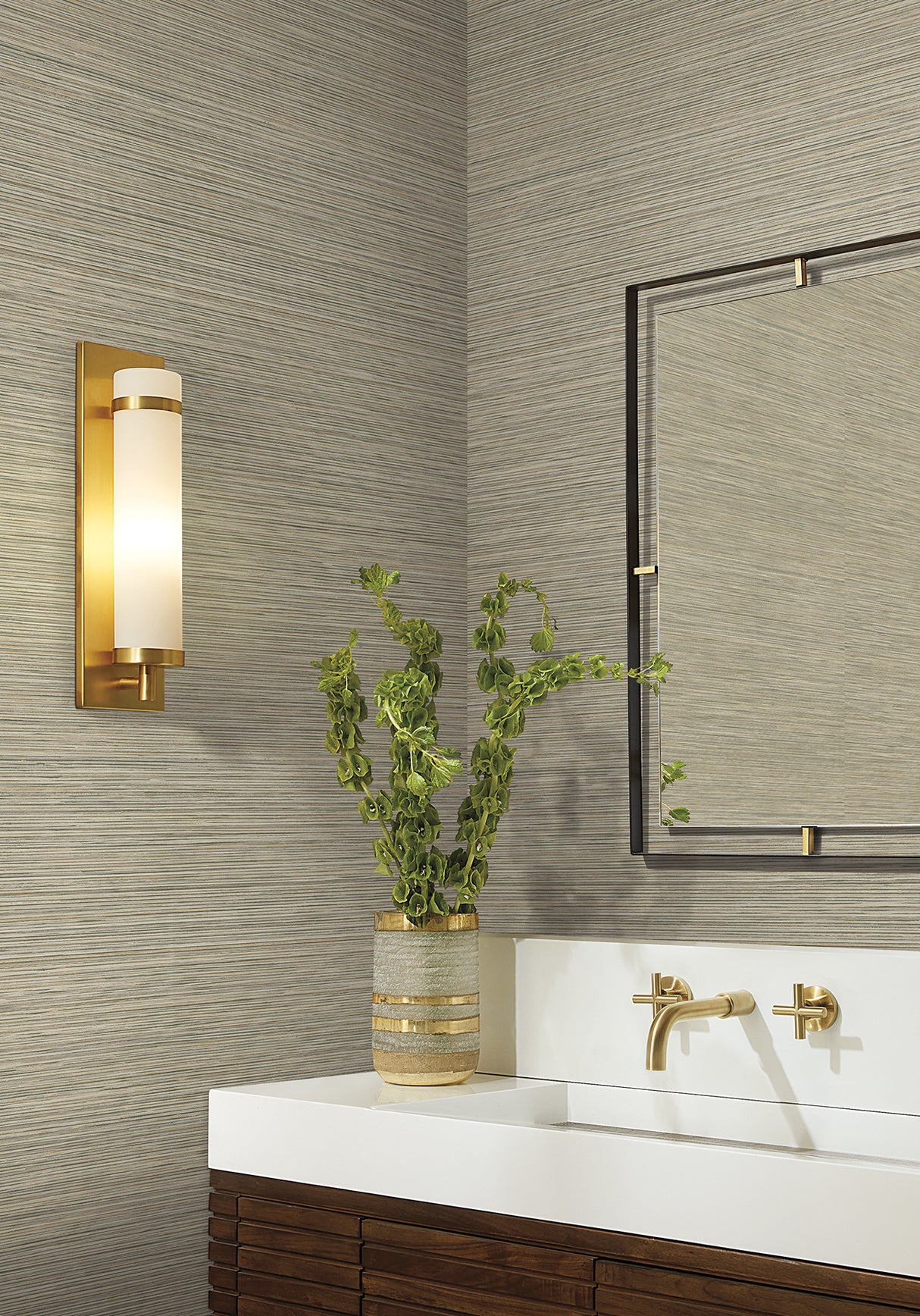 Candice Olson COD0637 Stacked Bamboo Moss Stripe Wallpaper