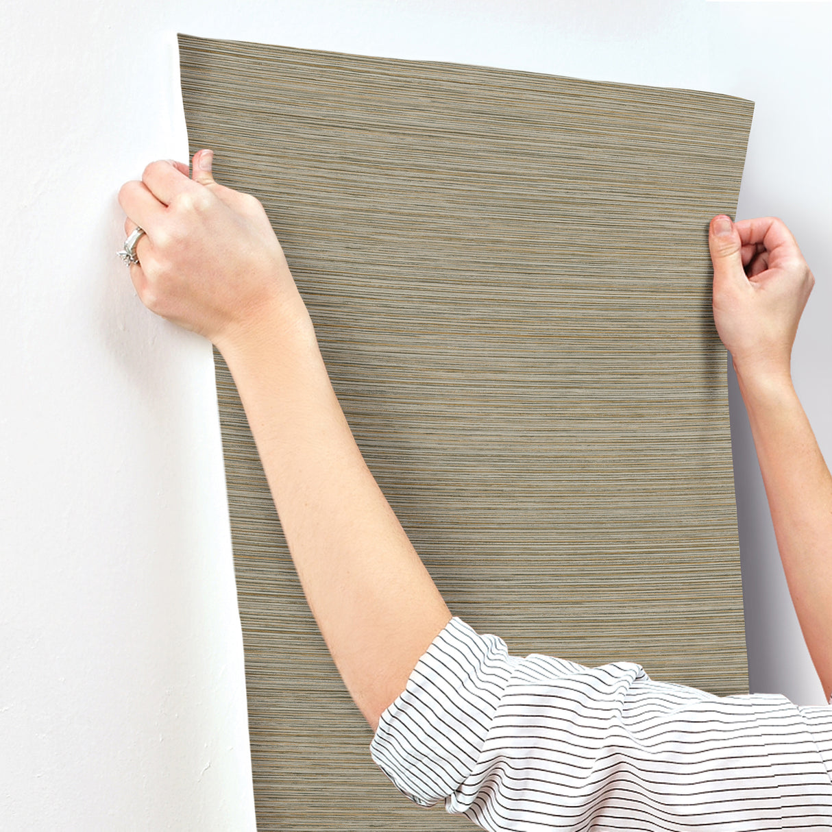 Candice Olson COD0638 Stacked Bamboo Light Brown Stripe Wallpaper
