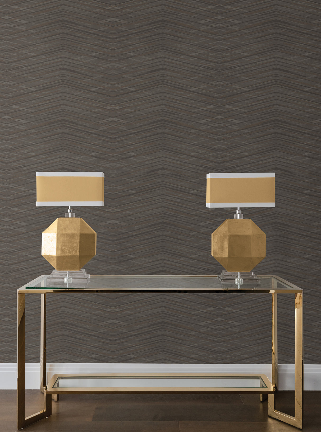 Candice Olson COD0659 Focal Point Chocolate Chevron Wallpaper