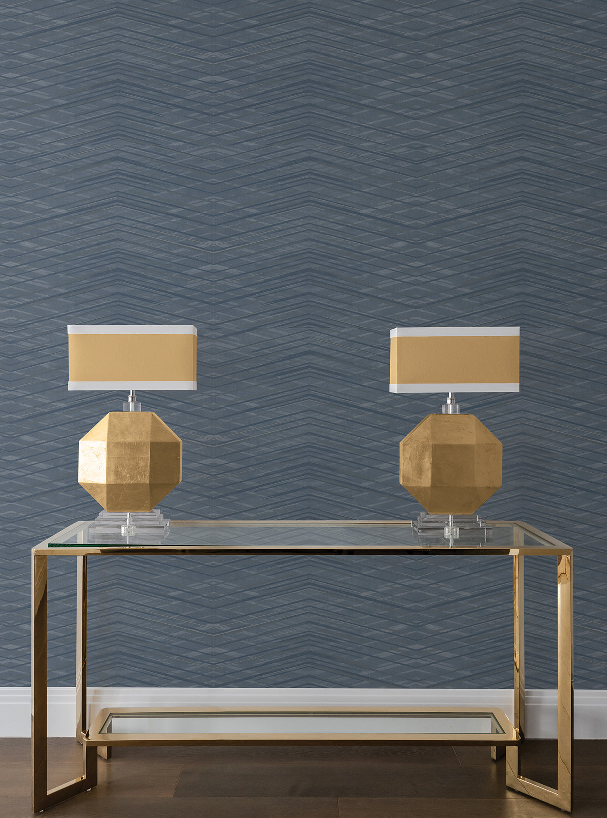 Candice Olson COD0660 Focal Point Blue Chevron Wallpaper