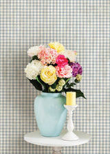 Chesapeake CTR44013 Greer Blue Gingham Check Wallpaper
