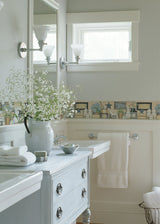 Chesapeake CTR63101B Martha Blue Country Bath Border