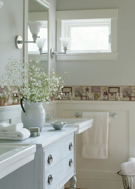 Chesapeake CTR63103B Martha Violet Country Bath Border
