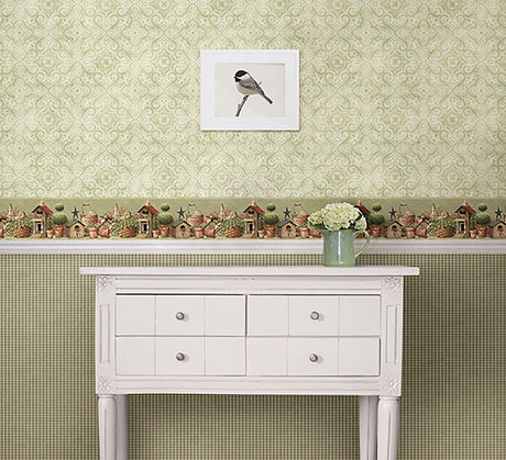 Chesapeake CTR64181 Christiana Sage Damask Medallion Wallpaper