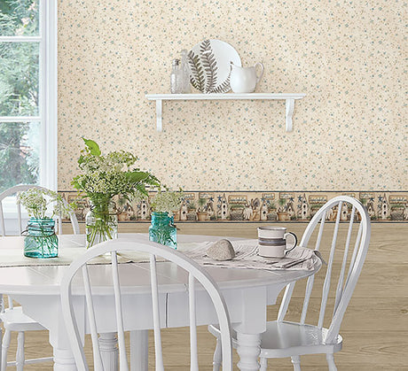 Chesapeake CTR64225 Mapleton Sand Faux Wood Texture Wallpaper