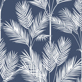 York CV4410 King Palm Silhouette Navy Wallpaper