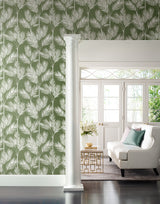 York CV4411 King Palm Silhouette Green Wallpaper