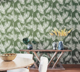 York CV4411 King Palm Silhouette Green Wallpaper