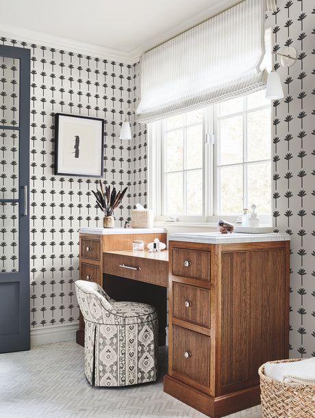 York CV4417 Palm Bay Black Wallpaper