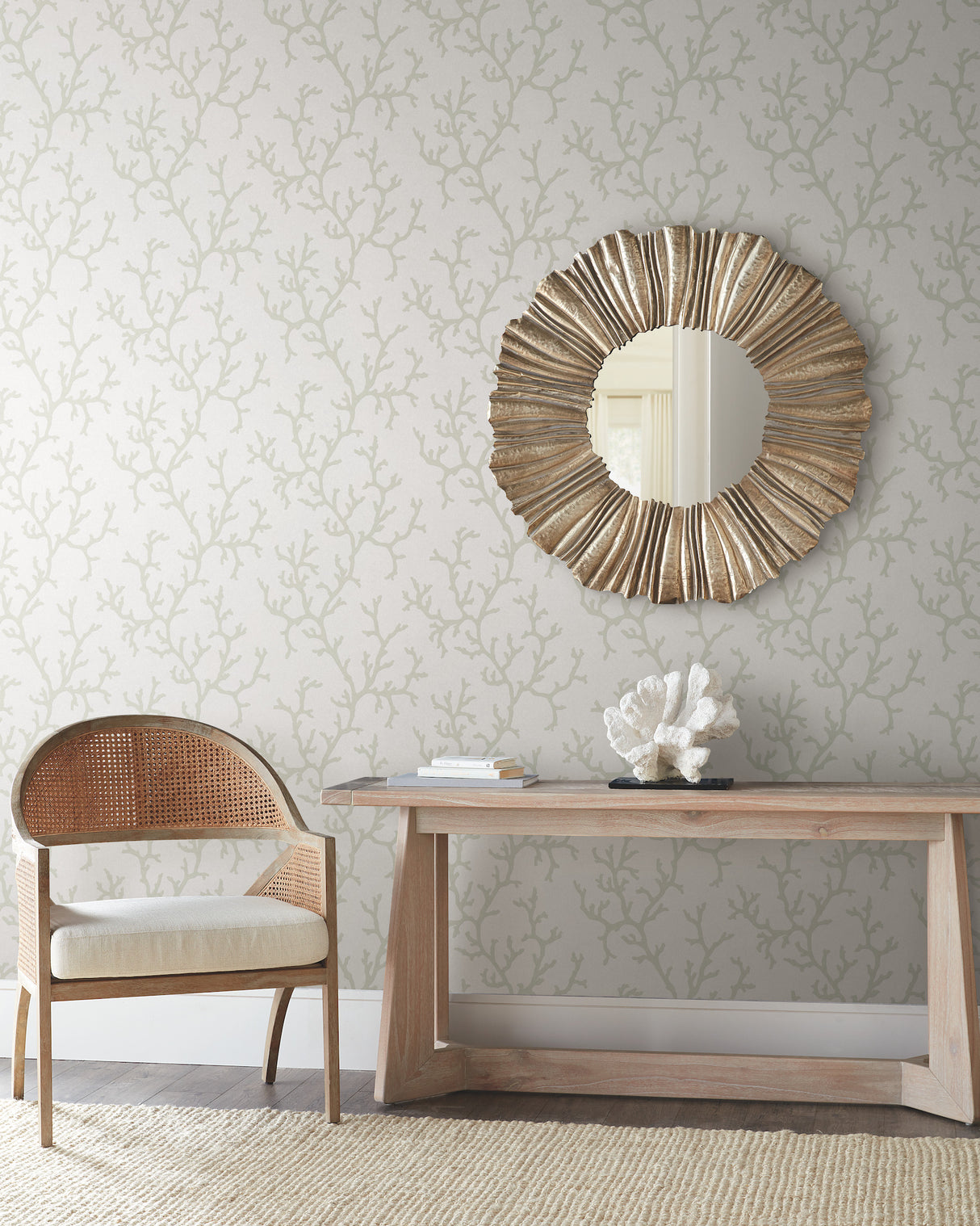 York CV4431 Coral Island White Wallpaper