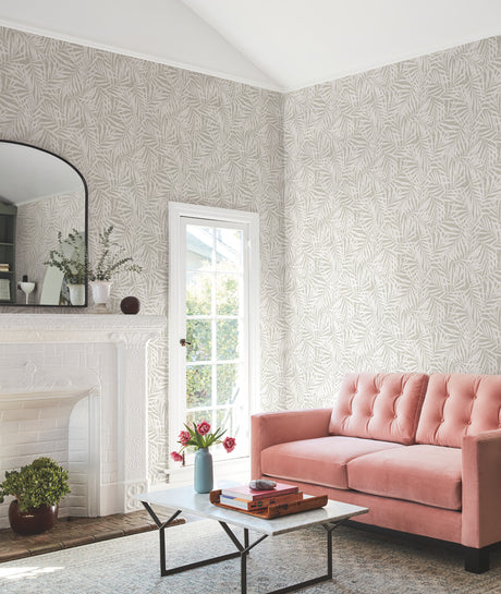 York CV4436 Oahu Fronds Cream & Off White Wallpaper