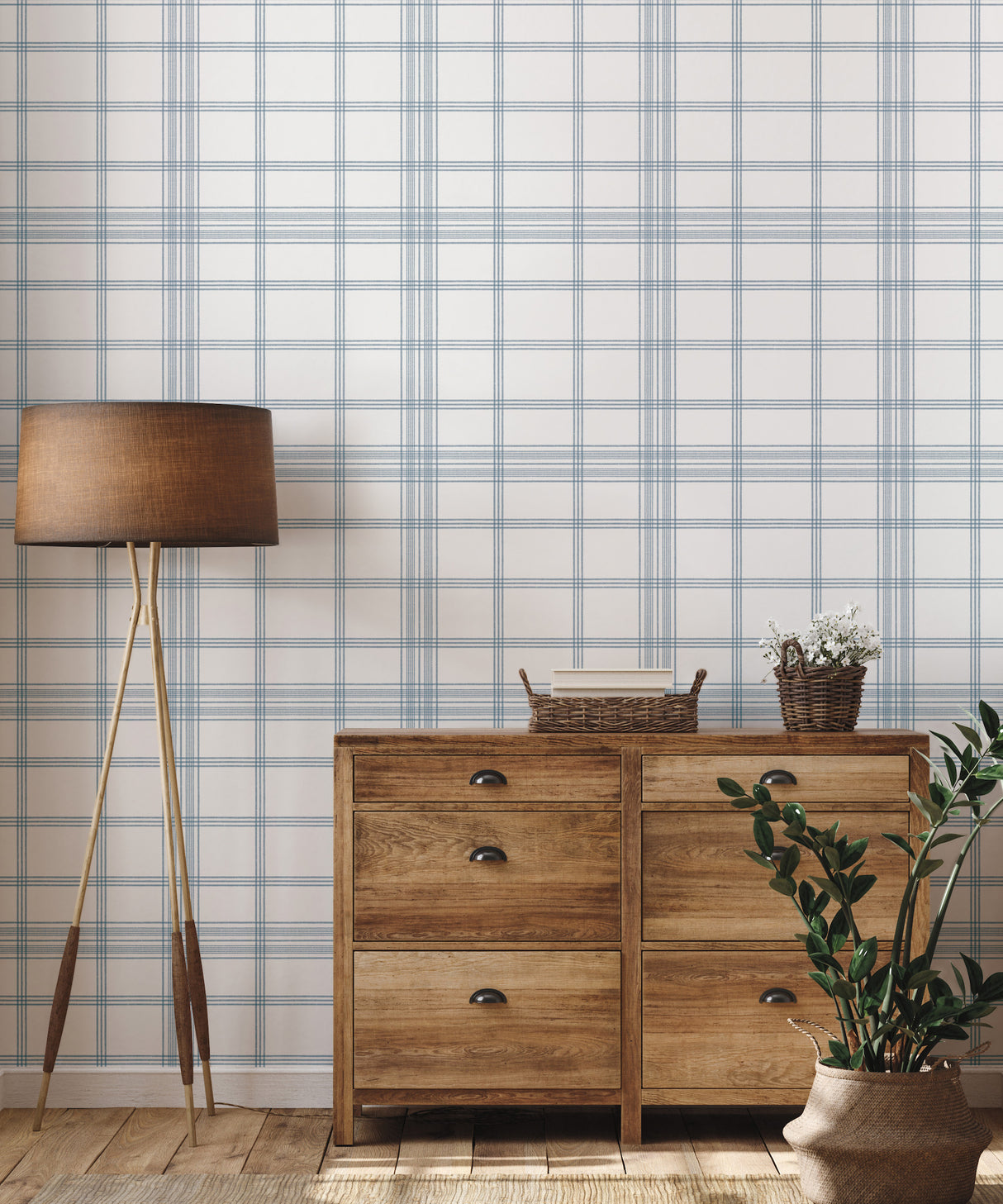 York CV4468 Charter Plaid Blue Wallpaper