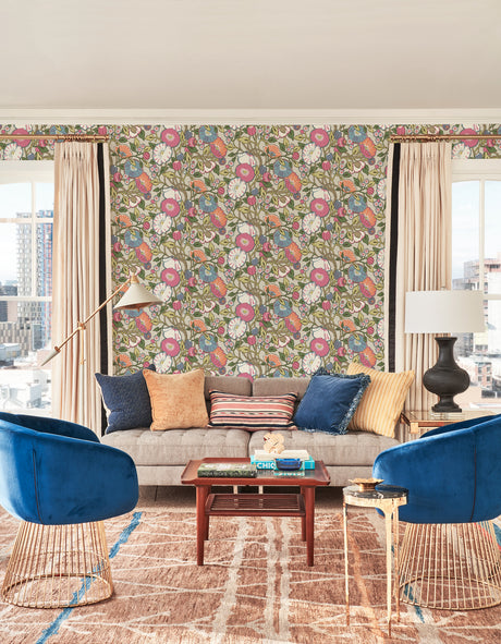 York CY1516 Purple Vincent Poppies Wallpaper
