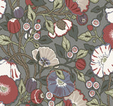York CY1518 Charcoal Vincent Poppies Wallpaper