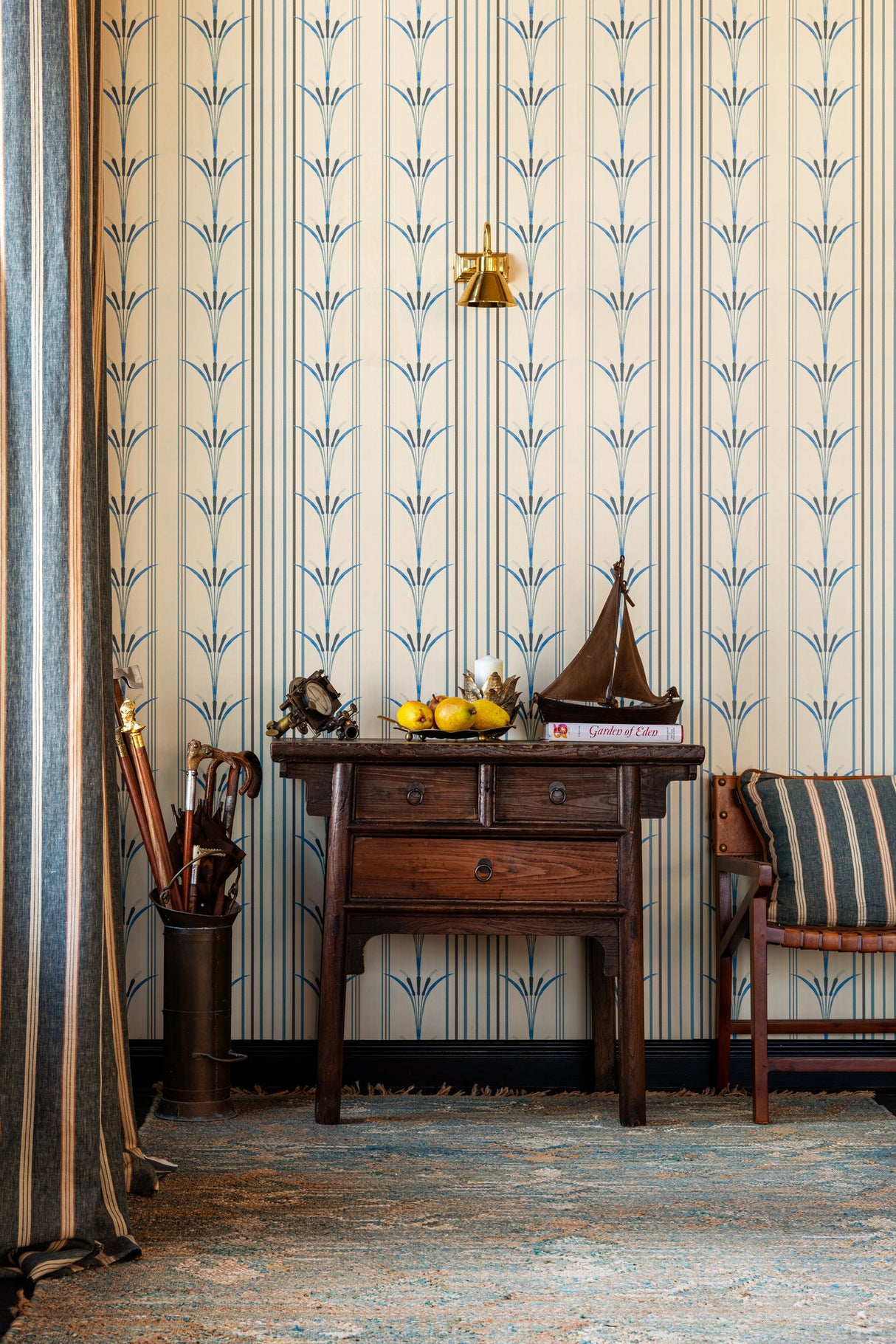 MindtheGap DANUBE STRIPE Blue  - Wallpaper Collection 2024 - The Wetlands