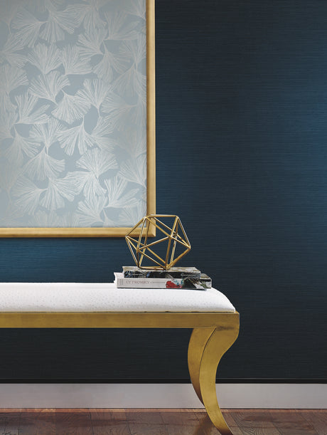 York DD3743 Gingko Toss Blue Wallpaper