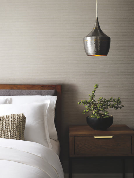 York DD3832 Ribbon Bamboo Silver Metallic Wallpaper