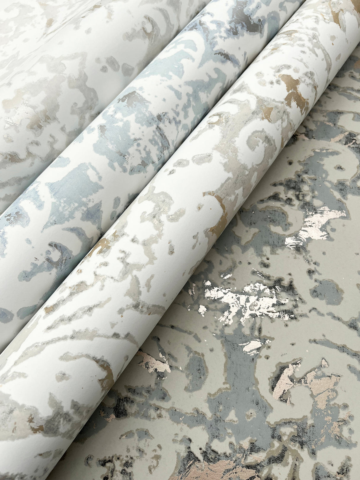 Eade’s Velvet Crush Damask Blue & Pearl