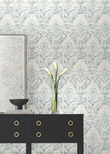 Eade’s Velvet Crush Damask Blue & Pearl