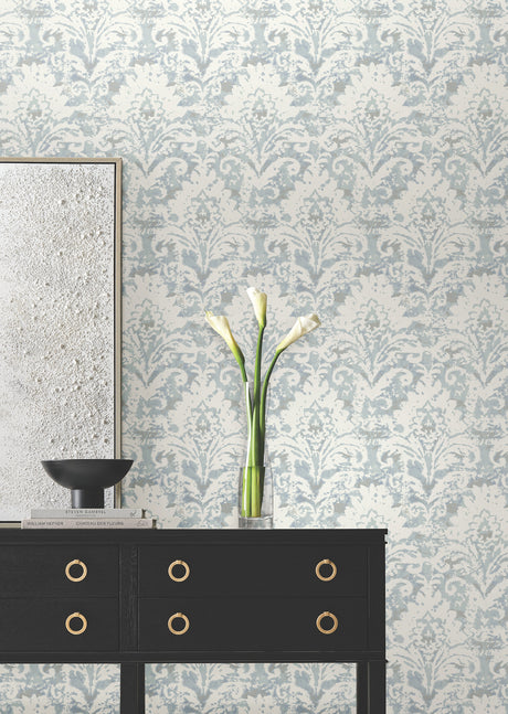 Eade’s Velvet Crush Damask Blue & Pearl