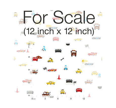 York DI0921 Disney & Pixar Cars Racing Spot White Wallpaper
