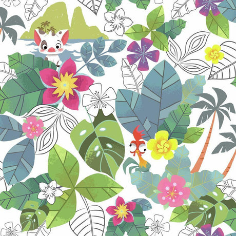 RoomMates RMK11799WP Disney Moana Jungle Peel and Stick Wallpaper - Eade's Wallpaper