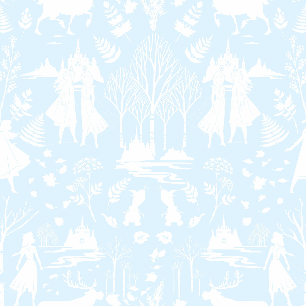 York DI1014 Disney Frozen 2 Nordic Green & Glitter Wallpaper