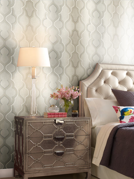 York DM4941 Modern Ombre Damask Beige Wallpaper