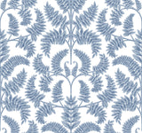 York DM4962 Royal Fern Damask Blue Wallpaper