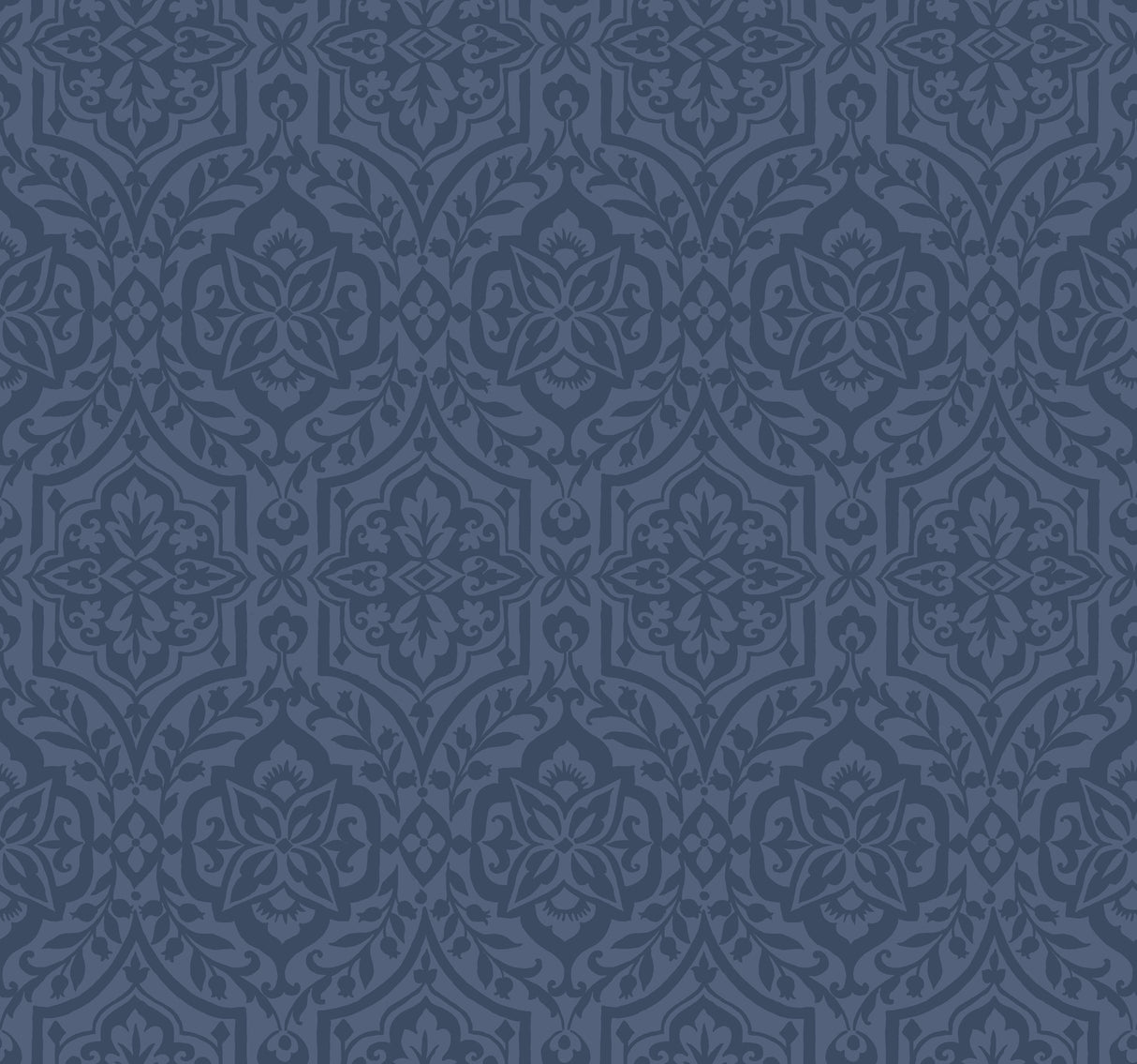 York DM5037 Cathedral Damask Blue Wallpaper