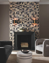 York DT5001 Burlwood Ogee Black & Taupe Wallpaper