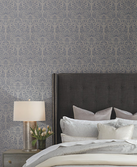 York DT5013 Paradise Navy & Gold Wallpaper