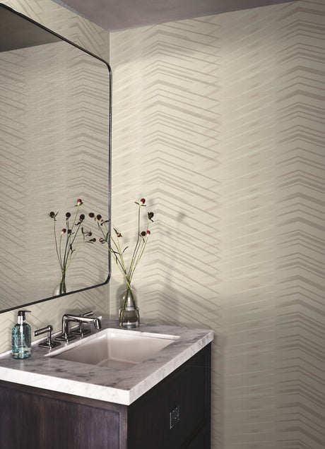 York DT5054 Glistening Chevron Blonde Wallpaper