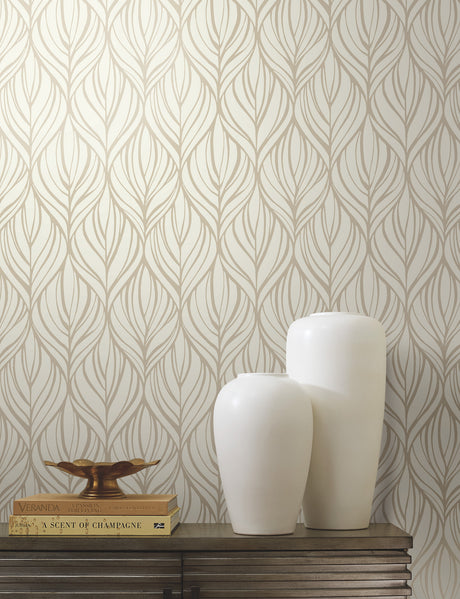 York DT5081 Palma White & Gold Wallpaper