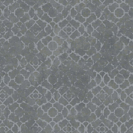 Galerie DWP0246-02 Silver Grey Aged Quatrefoil - Eade's Wallpaper