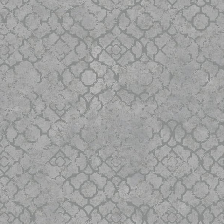 Galerie DWP0246-03 Silver Grey Aged Quatrefoil - Eade's Wallpaper
