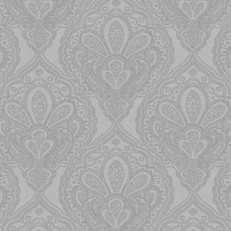 Galerie DWP0247-03 Silver Grey Mehndi Damask - Eade's Wallpaper