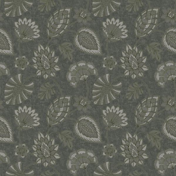 Galerie DWP0351-02 Silver Grey Flower Fan - Eade's Wallpaper