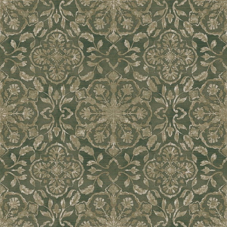 Galerie DWP0353-01 Green Floral Stripe - Eade's Wallpaper