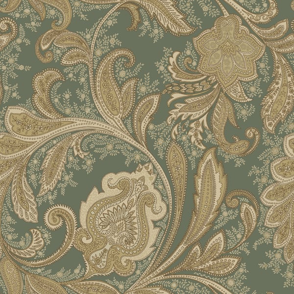 Galerie DWP0355-01 Green Paisley - Eade's Wallpaper
