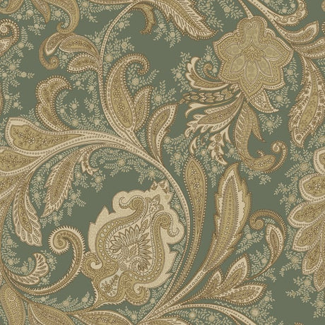 Galerie DWP0355-01 Green Paisley - Eade's Wallpaper