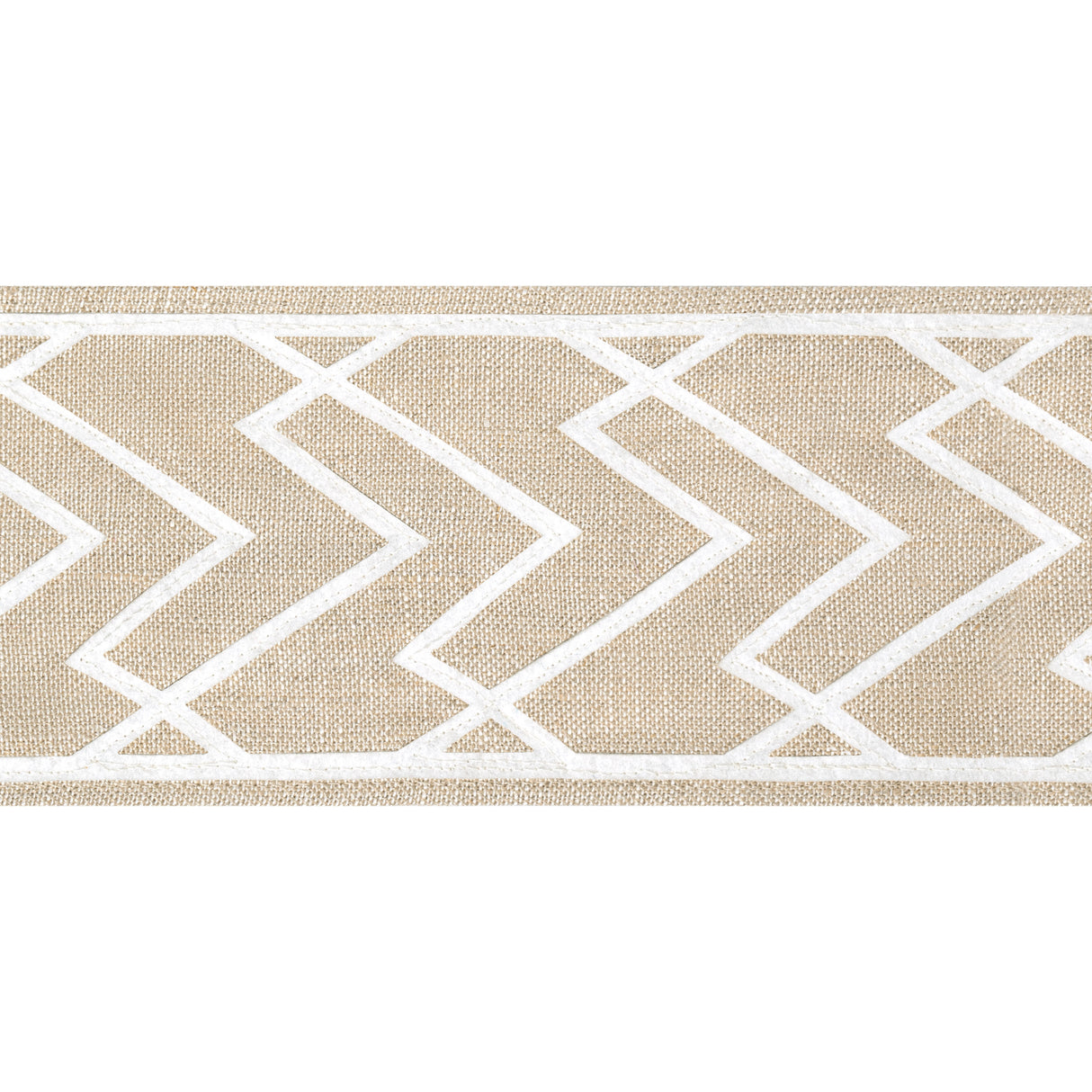 Thibaut E12207 SUMMIT APPLIQUE TAPE White on Linen
