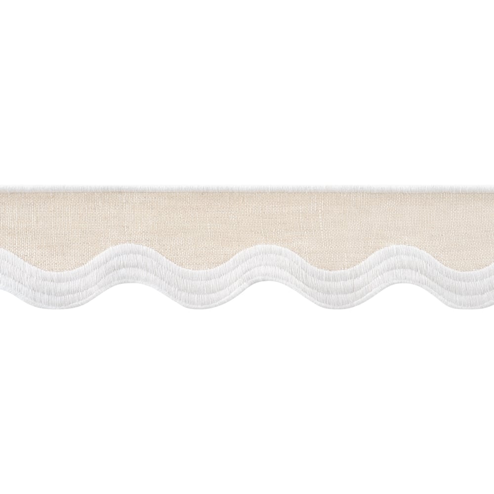 Thibaut WAVE TAPE E12335 in White on Linen Trim - TAPES & TR