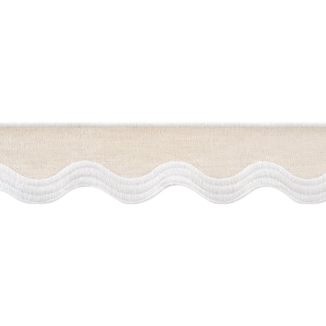 Thibaut WAVE TAPE E12335 in White on Linen Trim - TAPES & TR