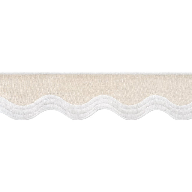 Thibaut WAVE TAPE E12335 in White on Linen Trim - TAPES & TR