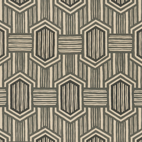 THREADS ED75037.2.0 NALA CHARCOAL Fabric - Eade's Wallpaper