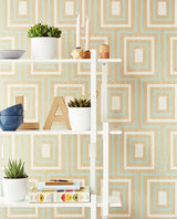 Eijffinger EJ377021 Loke Light Green Wood Geometric Wallpaper