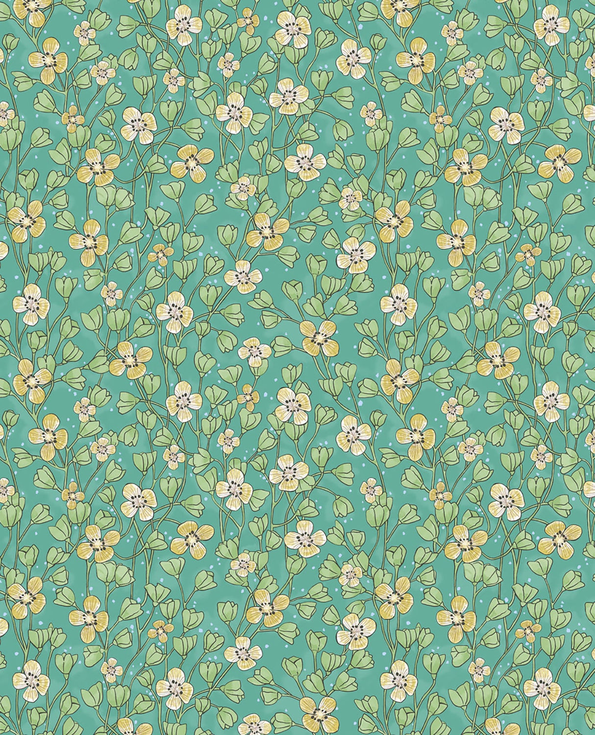 Eijffinger EJ383535 Maja Green Miniature Floral Wallpaper